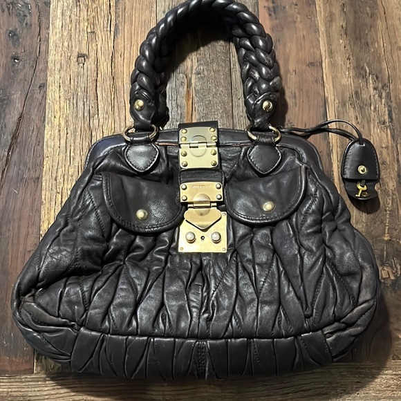 Miu Miu Handbags - Miu Mui Matelasee Lux Leather Hand Bag